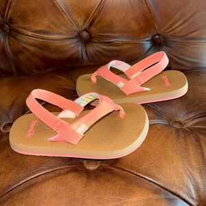 Sanuk Girls Coral Pink Backstrap Flip-Flops